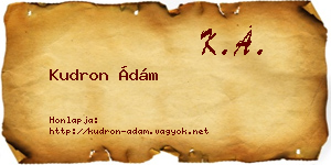 Kudron Ádám névjegykártya